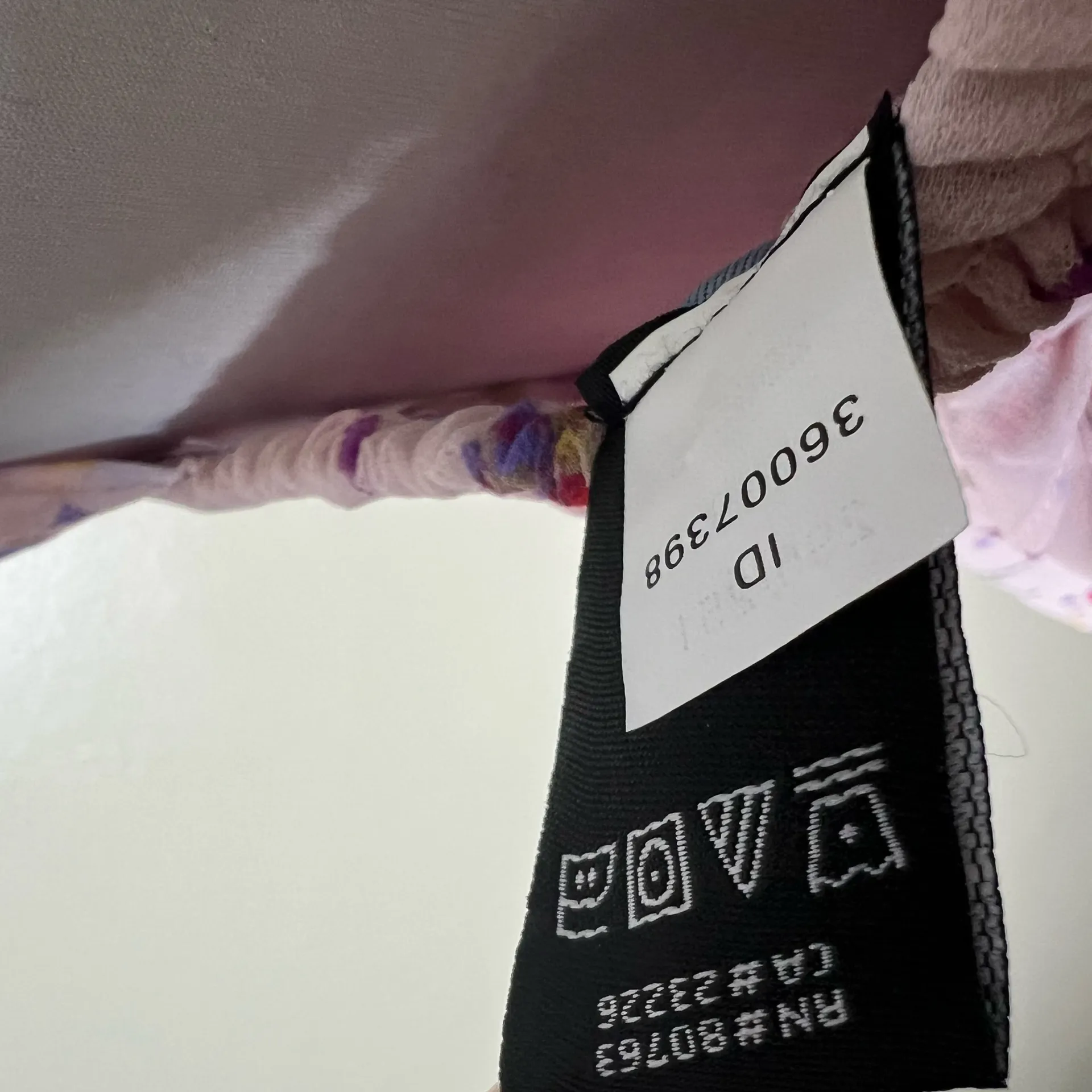 Moda International Babydoll Dress MEDIUM Abstract Floral Smocked Tie Back Mini  - Image 8