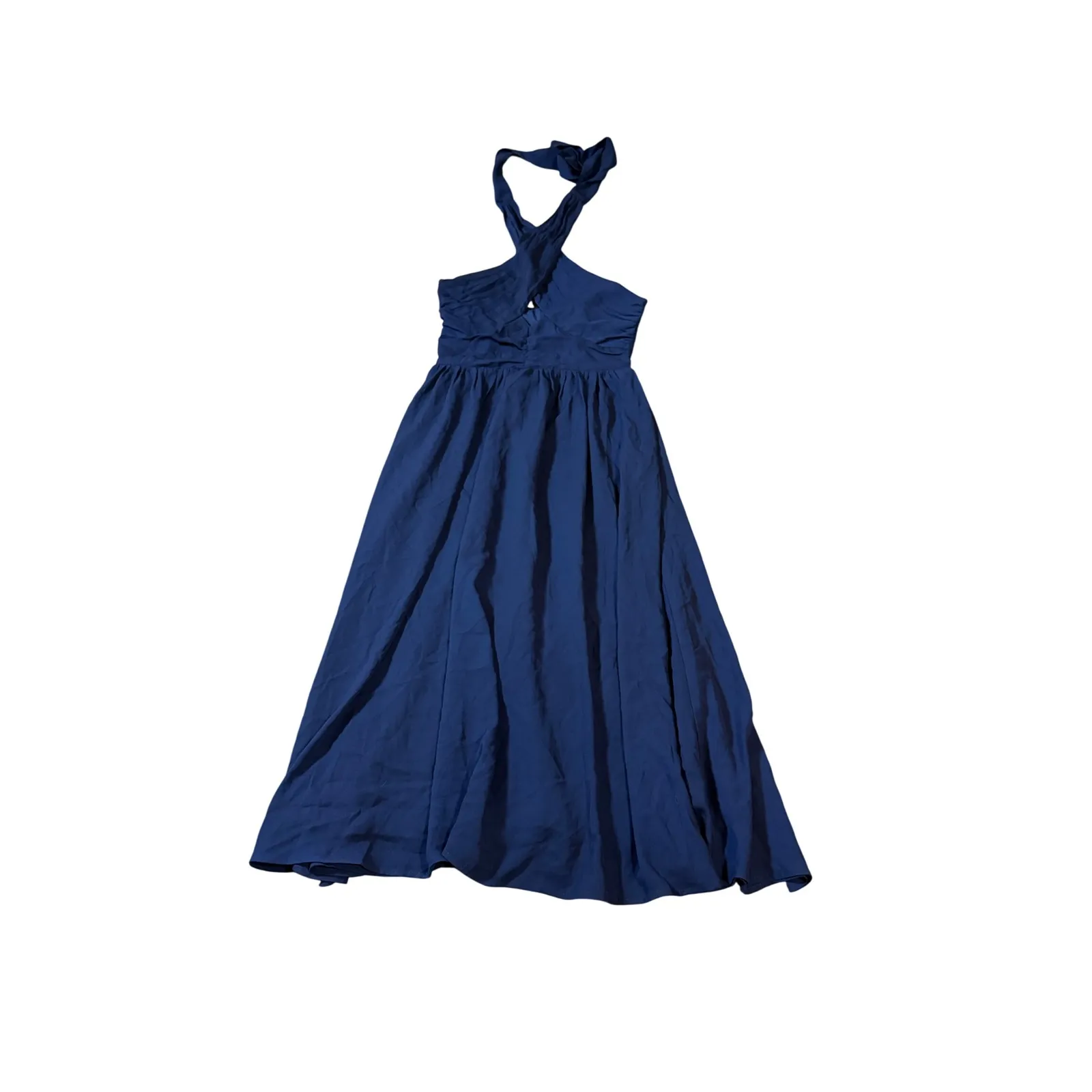 NWOT Lulus Size Small Emrah Navy Blue Cross-Front Cutout Halter Midi Dress - Image 3