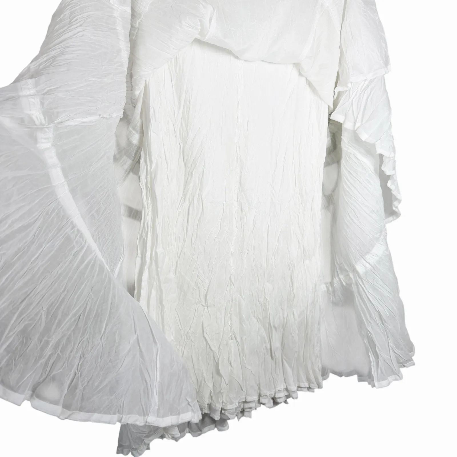 Lauren Ralph Lauren Tiered Cotton Maxi Skirt 10 White Boho Cottagecore Romantic - Image 10