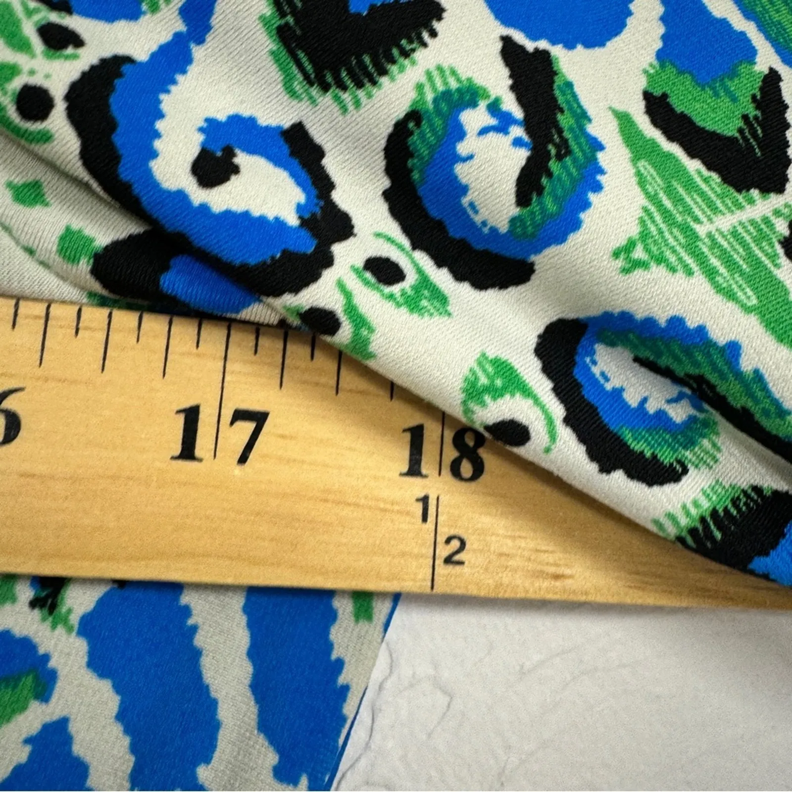 Eliza J Blue Paisley Sheath Dress Womens 4 Mini 3/4 Sleeve Preppy Office Work - Image 7