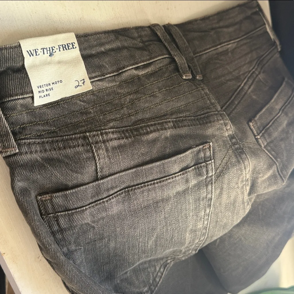 We The Free Vector Moto Mid Rise Flare Jeans NWT - Image 8