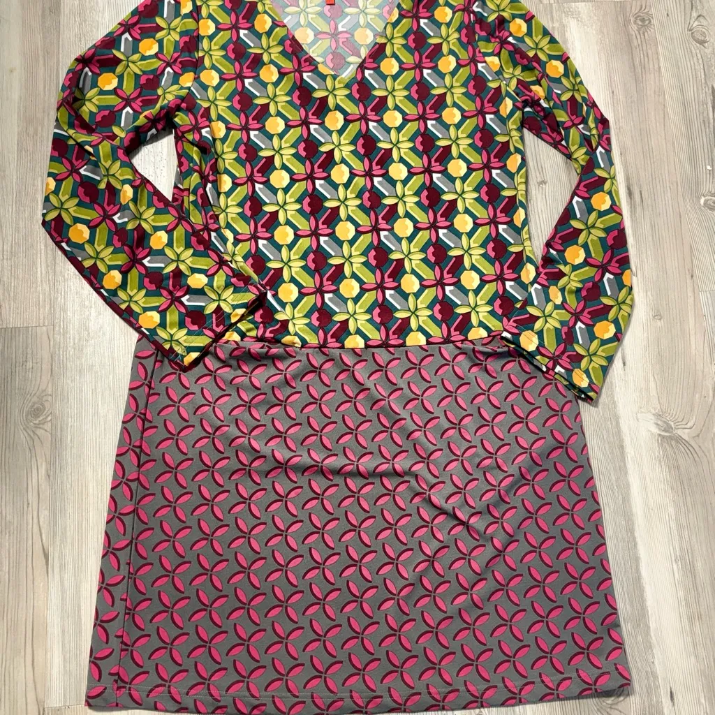 Nicosian Long Sleeve V-Neck Dress Size Large - Image 7