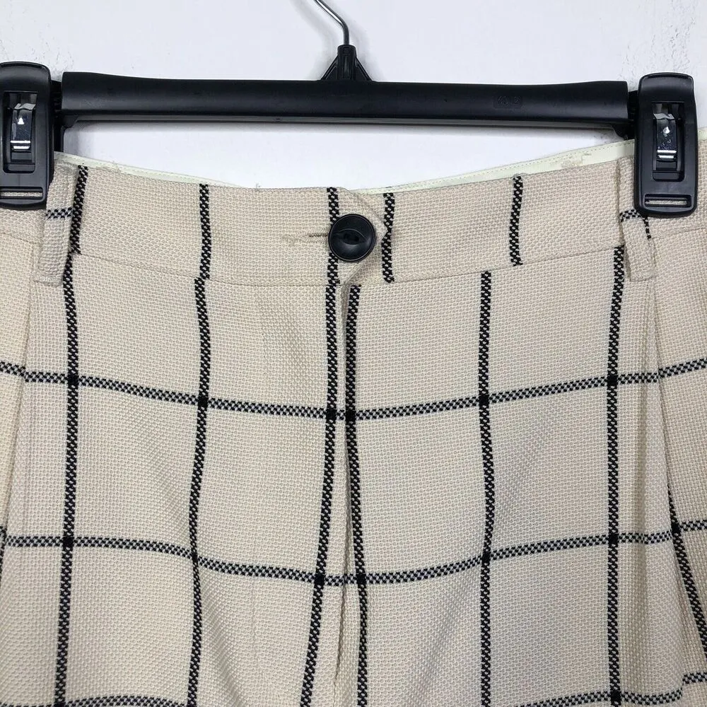 NEW rag & bone Women's 14 Ivy Plaid Windowpane Checks High Waist Cuffed Shorts - Image 3
