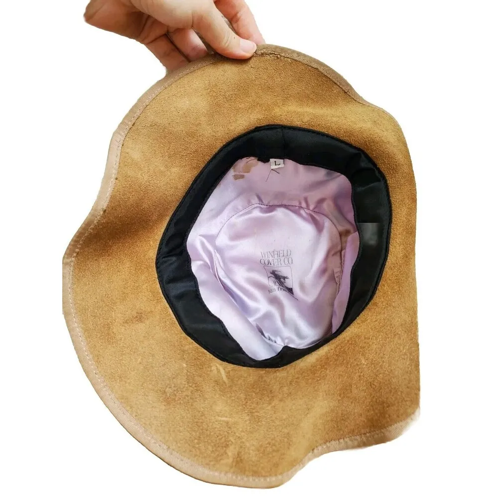 VTG Winfield Cover Co Brown Suede Leather Cowboy Hat Men Women Large Western - Image 6