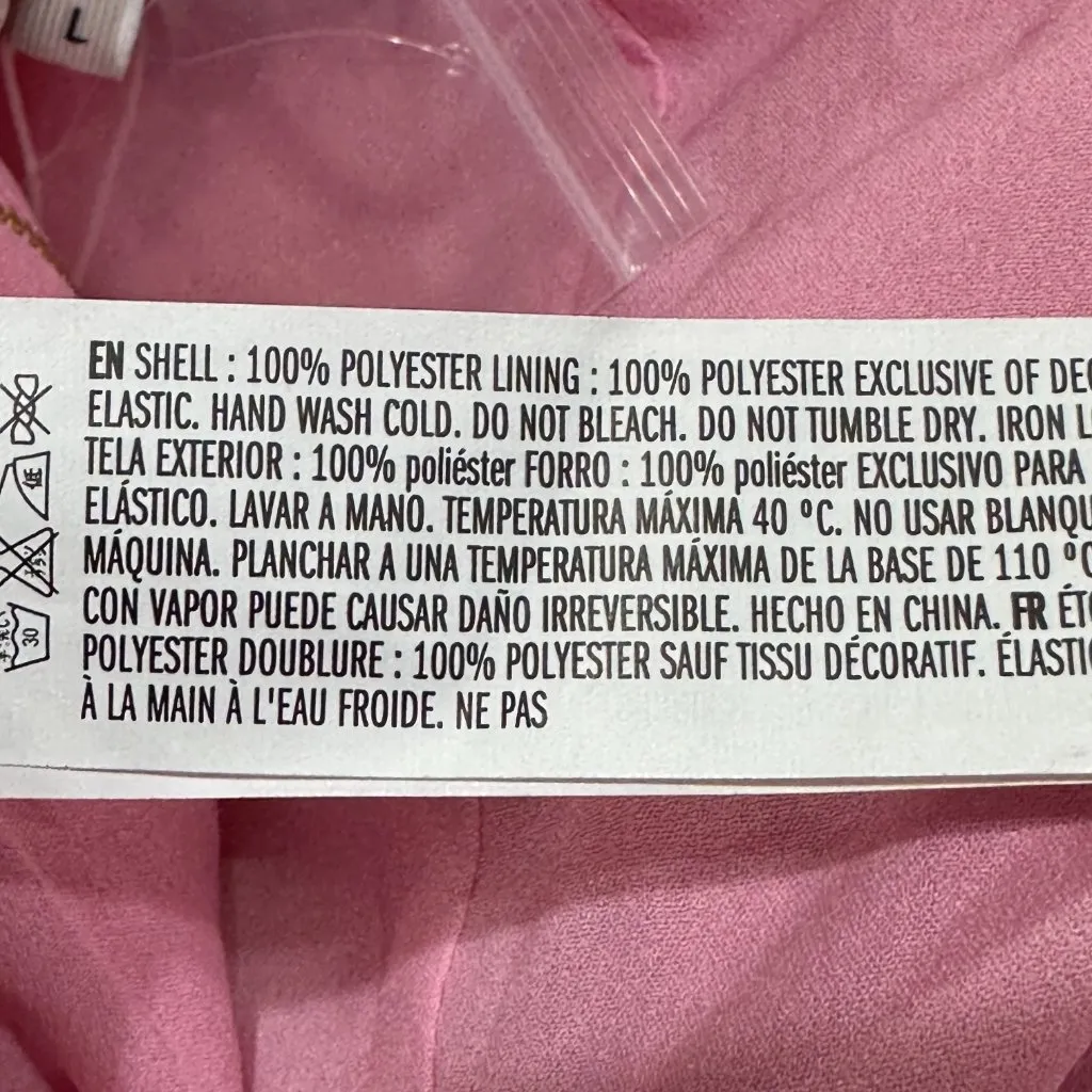 Endless Rose Off The Shoulder Tweed‎ Pink Long Sleeve Cropped Shirt Button Large - Image 9