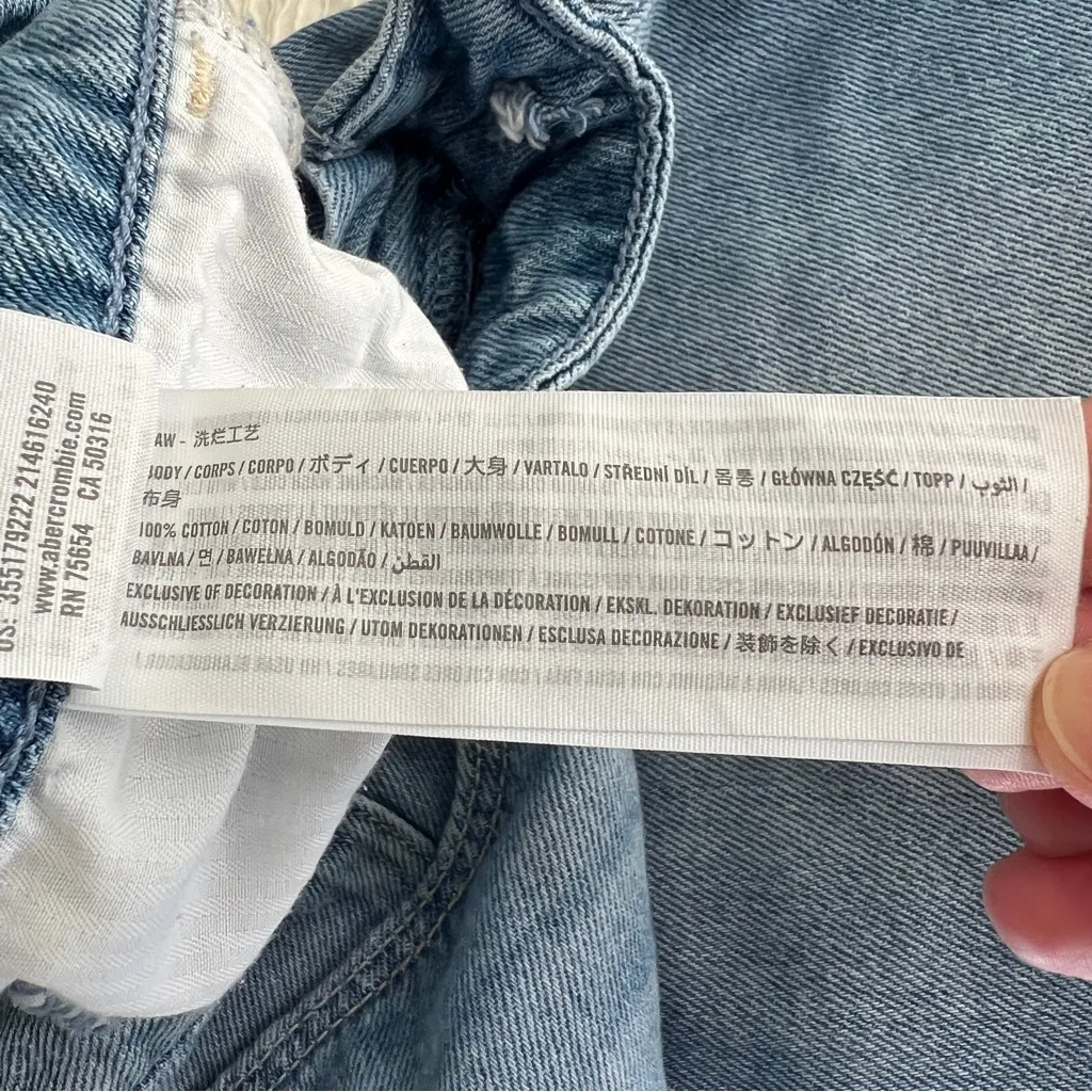 HOLLISTER High Rise Barrel Jeans cotton size 29 BUTTON MISSING - Image 13