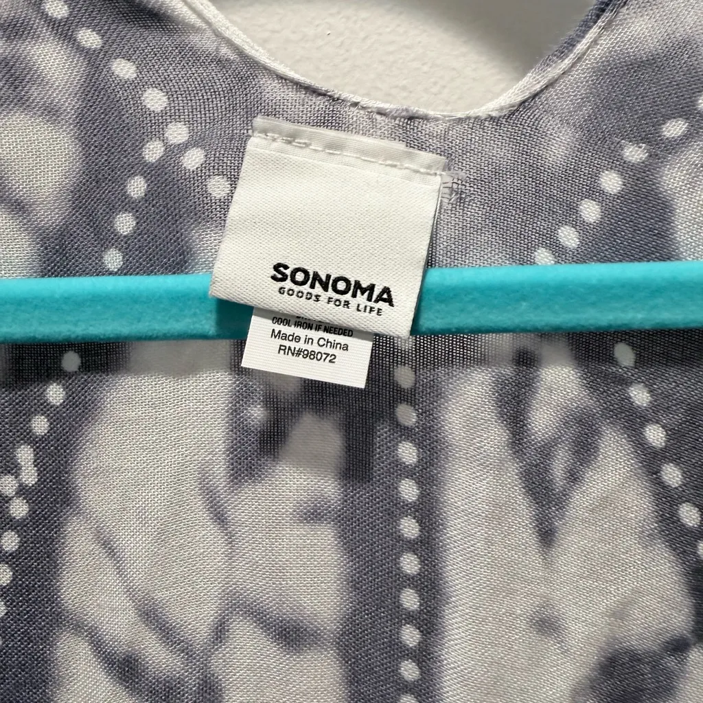 Sonoma Gray and White Abstract swim coverup - Image 2