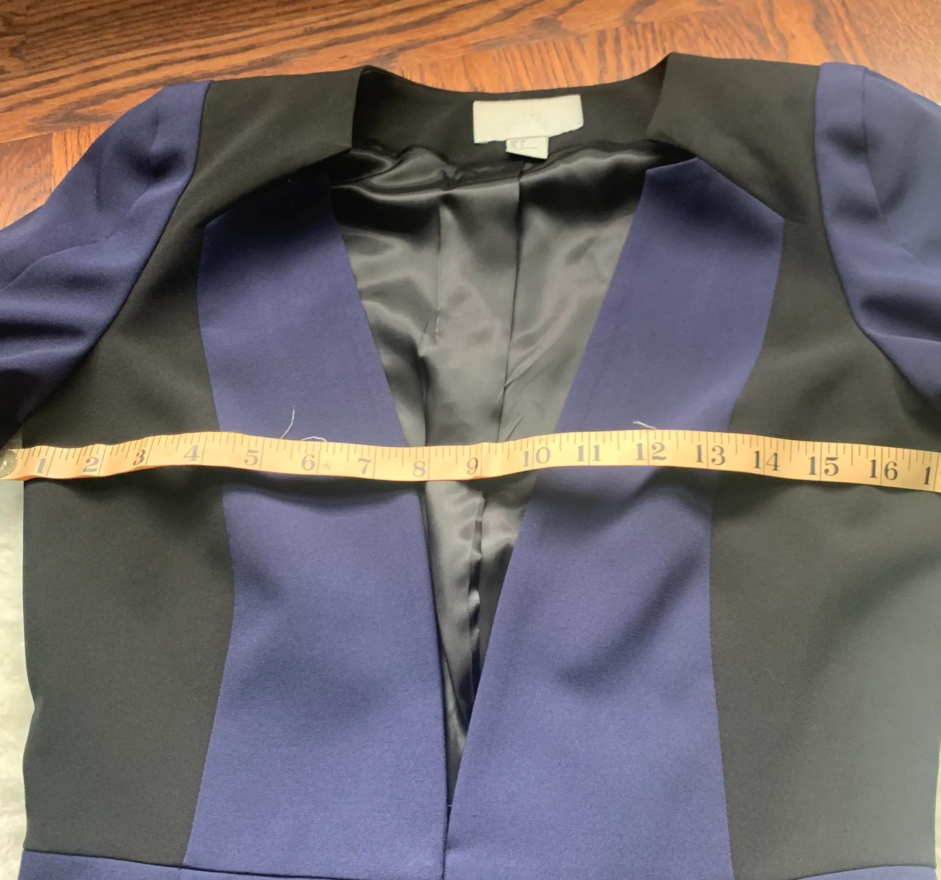 Deep Purple & Black Colorblock Blazer Size 4 - Image 6