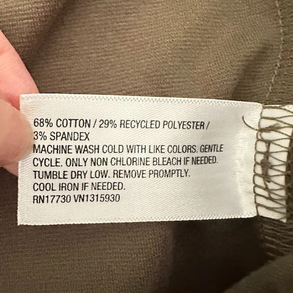 A New Day Knit Pants Straight Womens 1X Olive Green Casual Basic Pockets Pull On - Image 5