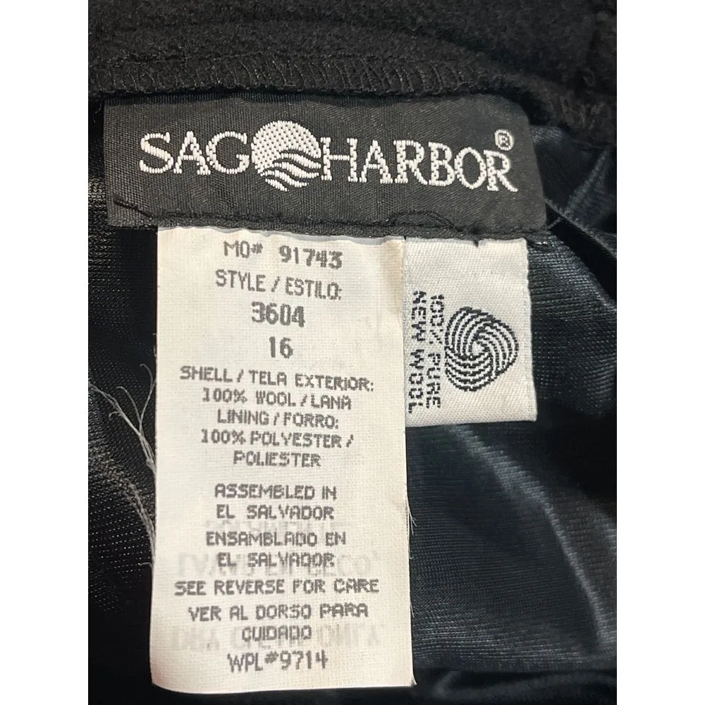 Sag Harbor Woolmark Black Skirt Classic Elegant‎ Office Wear Size 16 C-17 - Image 5