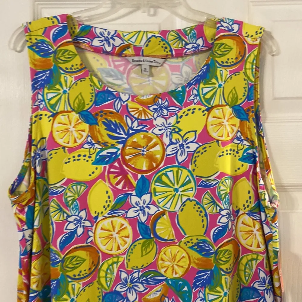 SUNSET SWEET TEA SUMMER BEACH DRESS SIZE XL BRAND NEW 97% nylon and 3% spandex Yellow - Image 5