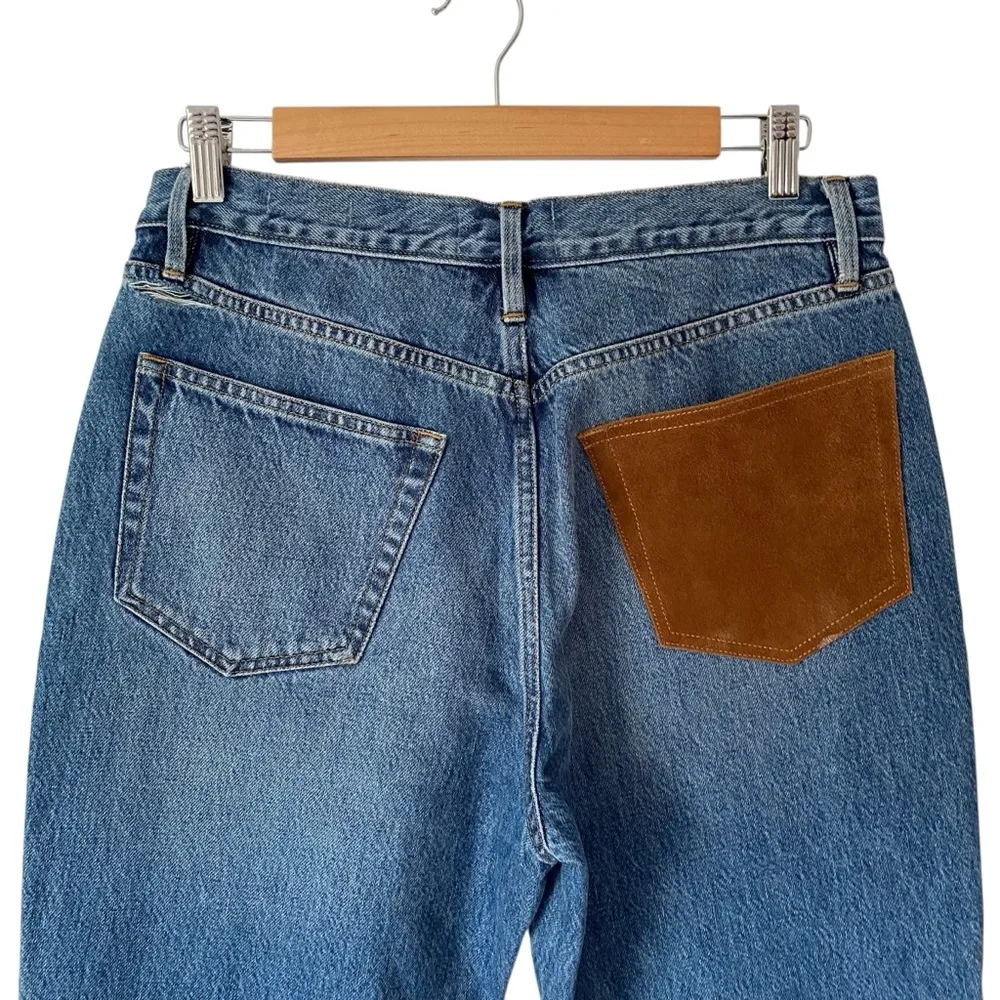 Frame NWTs Le Original Suede Panel Button Dly Cropped Jeans size 29 - Image 8