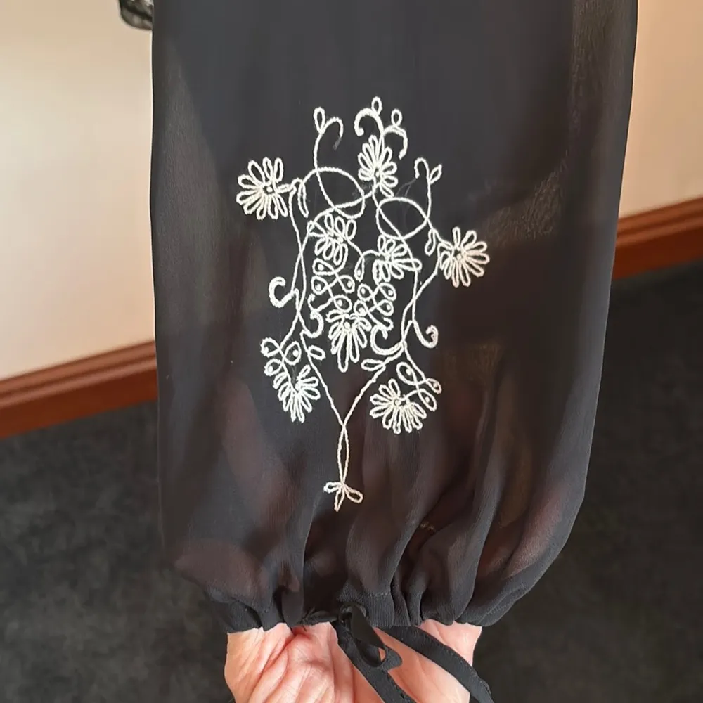 Lane Bryant Black Embellished Mandarin Collar Blouse - Image 6