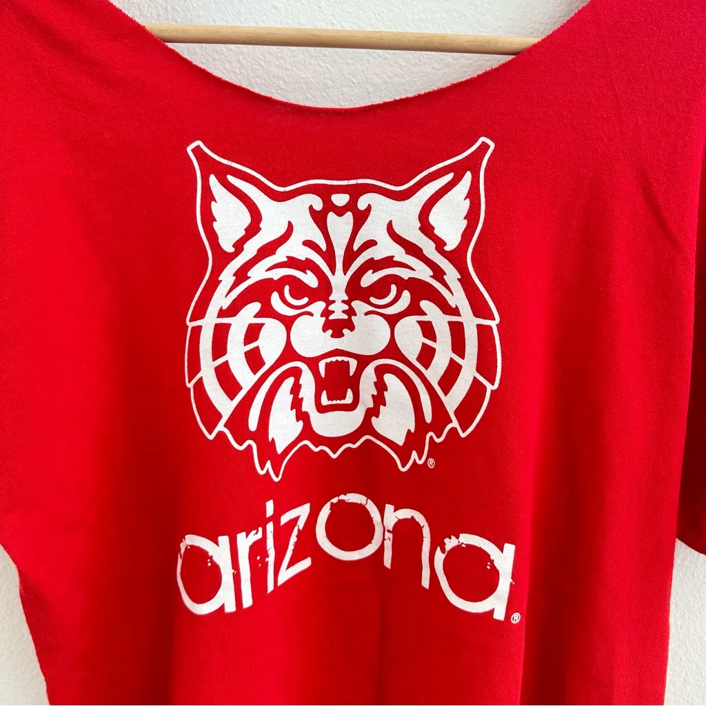 University of Arizona Destroyed off the shoulder Tee Red Size L - Image 5
