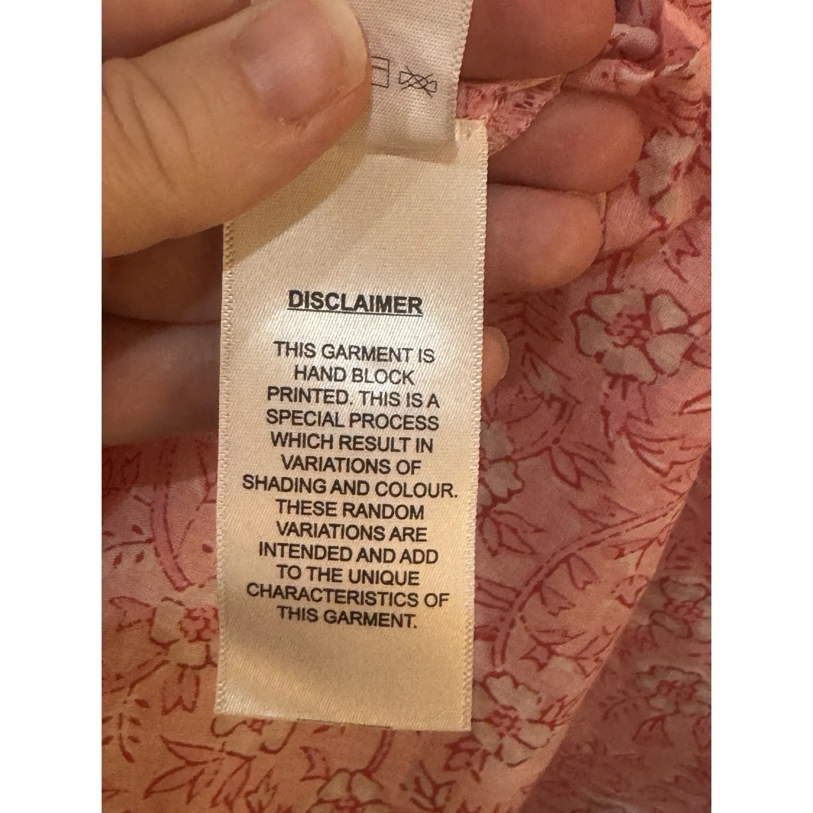 Emerson Fry India Collection Pink Floral Block Print‎ Bardot Peasant Top Large - Image 9