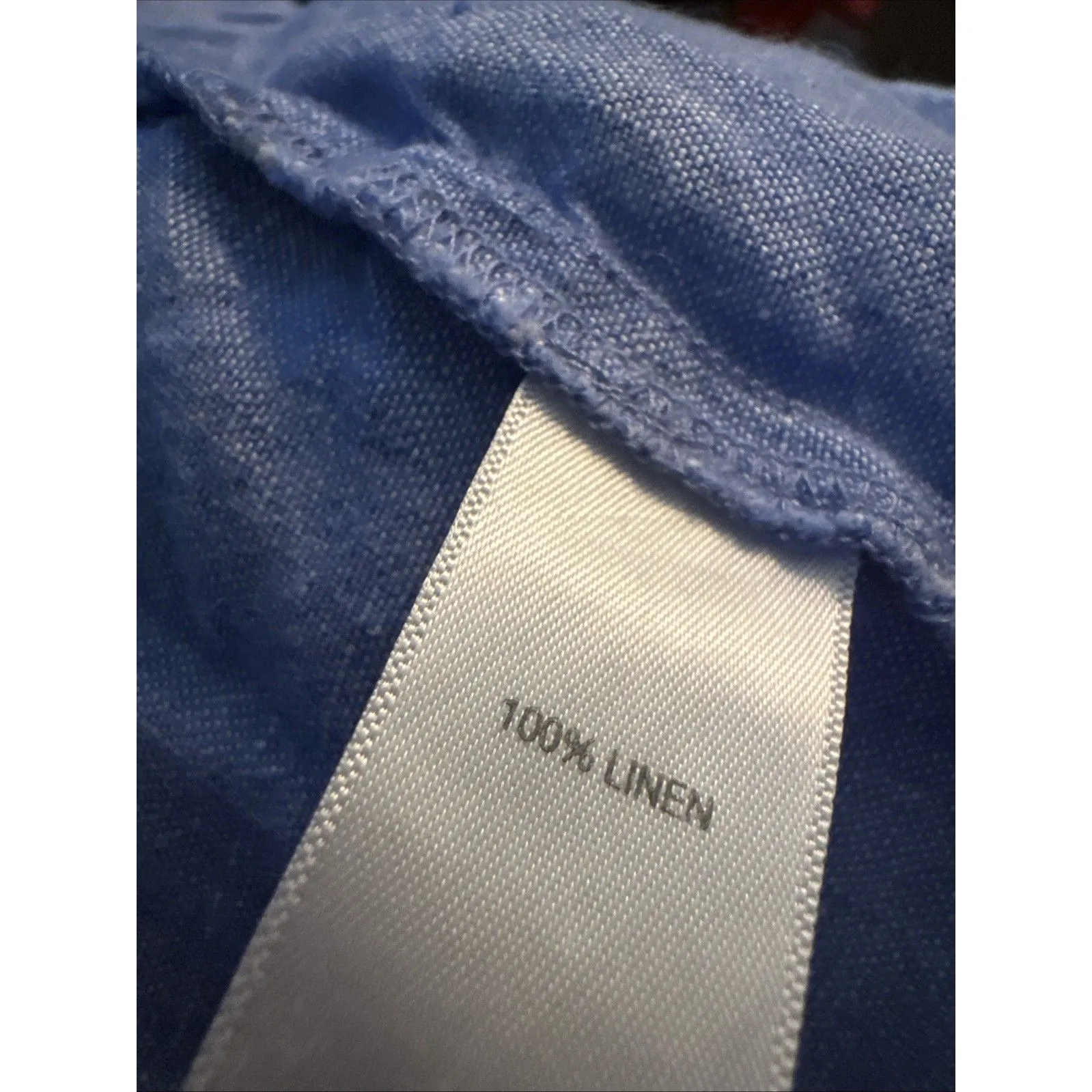 J Jill Love Linen Women’s 100% Linen Blue Pull On Pants With Pockets Size XL - Image 4