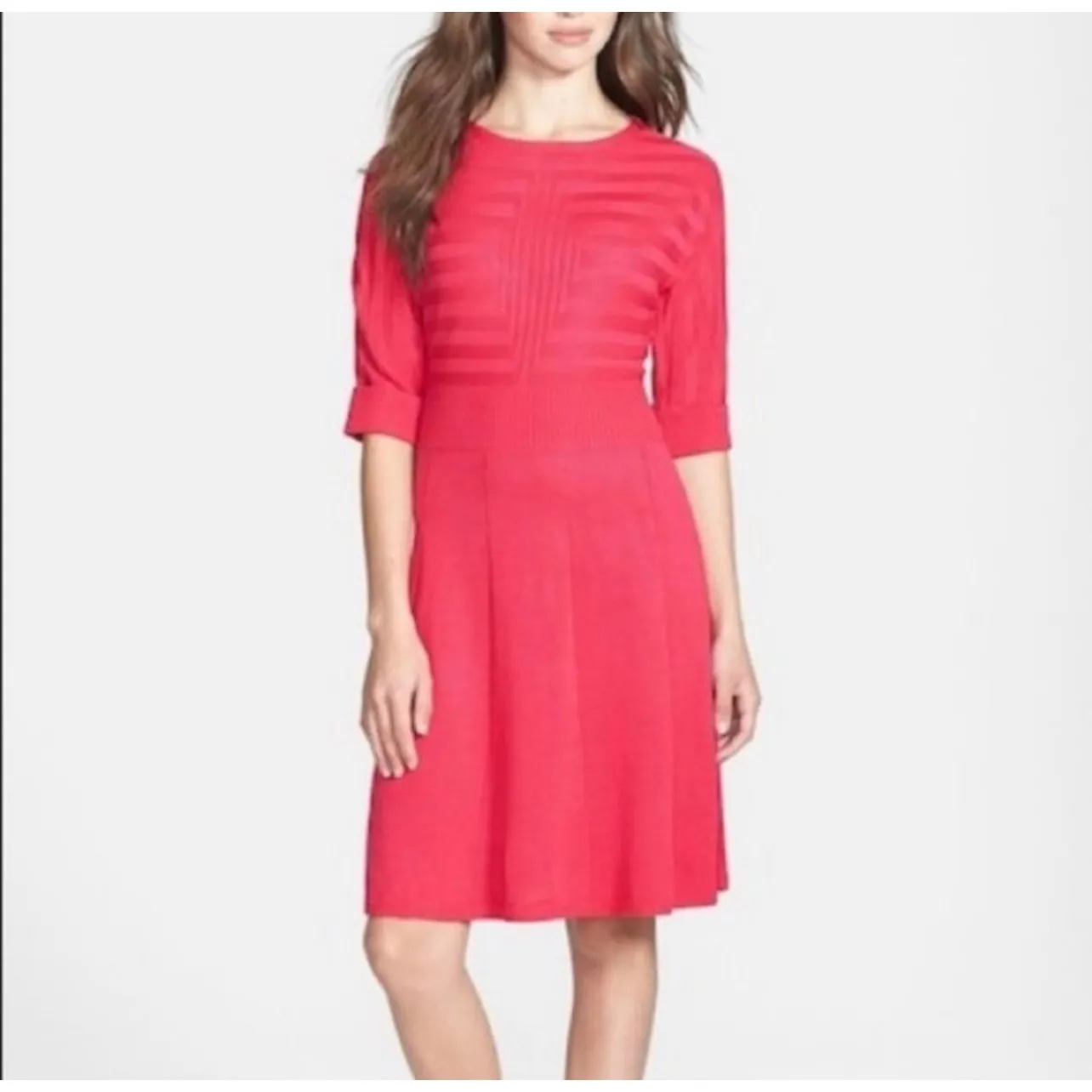 Eliza‎ J Sweater Dress Womens Medium Ribbed Dopamine Preppy Minimalist Girly - Image 12