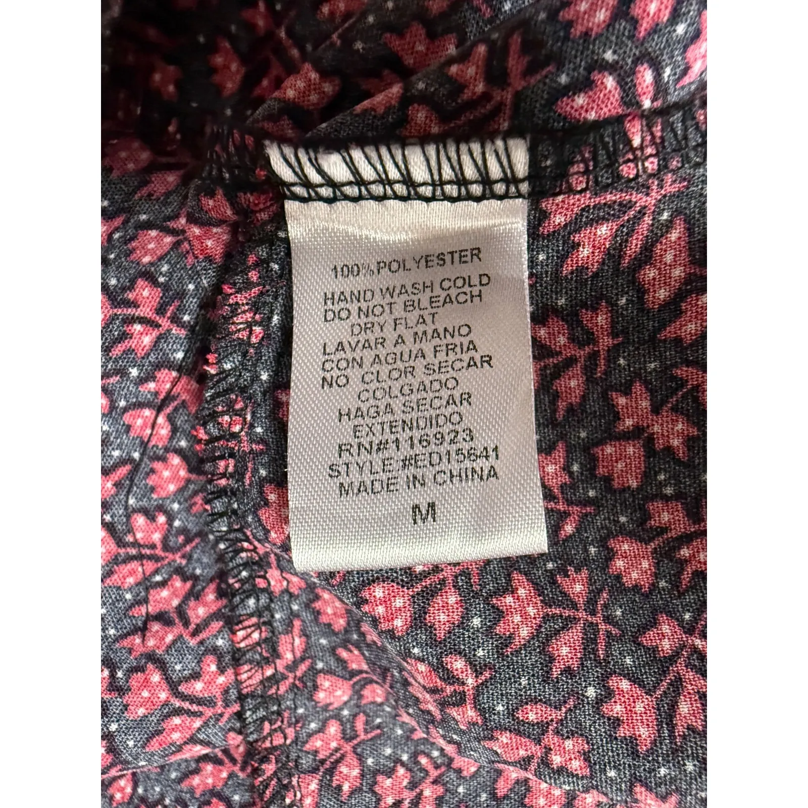 Easel Floral Midi Dress S Tiered‎ Cottage Balloon Sleeve Peasant Boho Red Black - Image 6