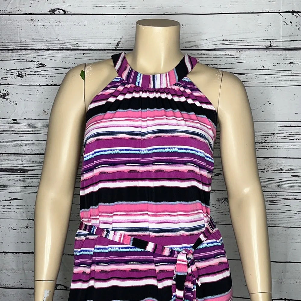 Lane Bryant NWT Sz 22/24 Stripe Illusion Collection Tank Top Blouse w/ Tie Belt - Image 2