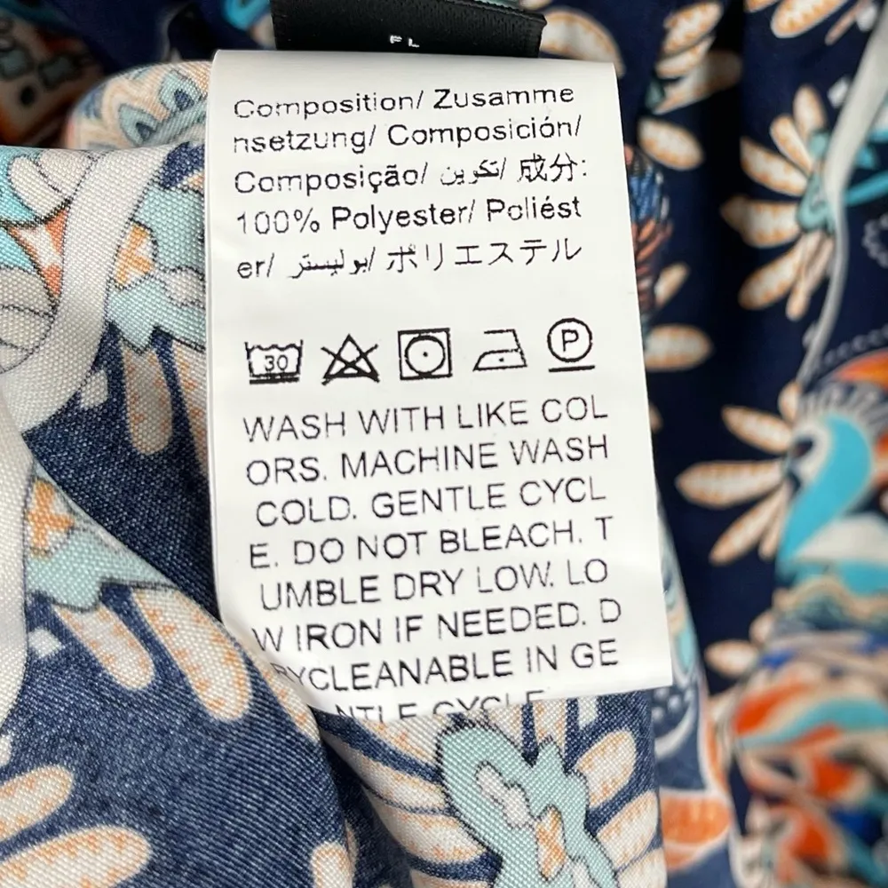 Shein Medium 6 Flowy Abstract Floral Print Dress Side Cut Outs Summer Vacation - Image 5