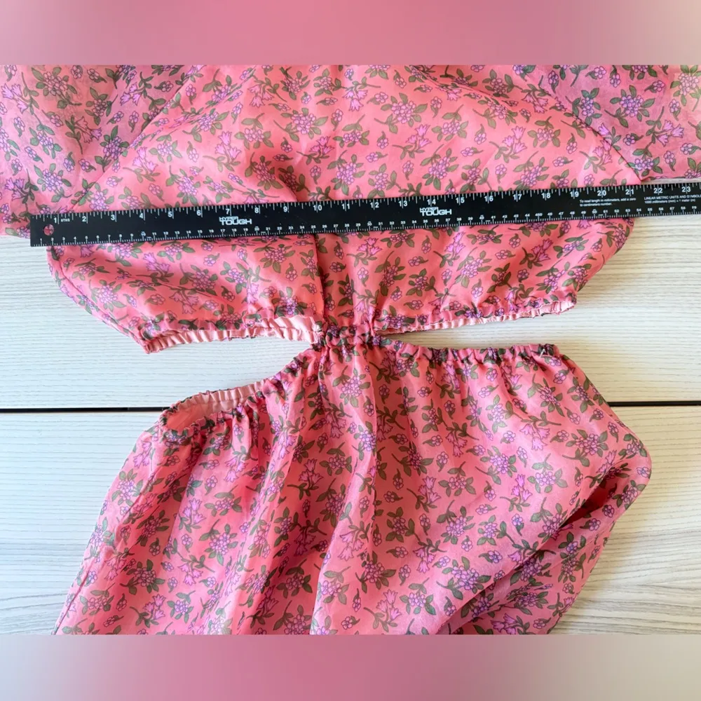 Lost + Wander Venus Rising Coral Floral Maxi Dress luxury short sleeve size L - Image 13