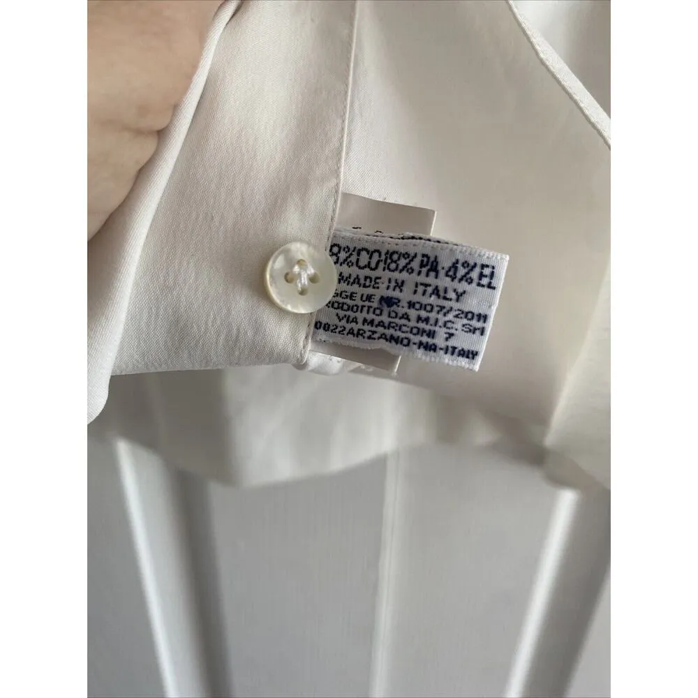 Barba‎ Cucito A Mano Napoli Femme Women's 44 White Classic Button Down Size undefined - Image 4