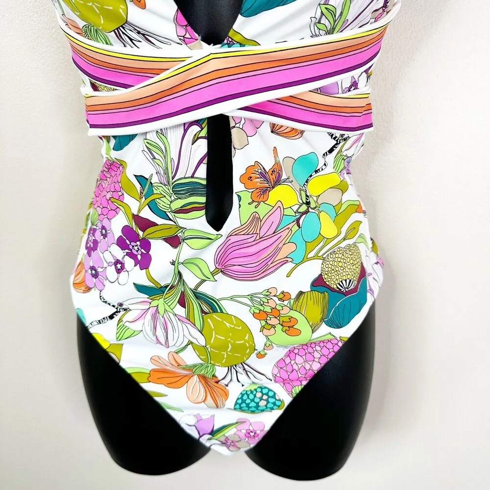NEW Trina Turk Bathing Suit Sz 6 Key West Botanical Floral One Piece Swimsuit - Image 6