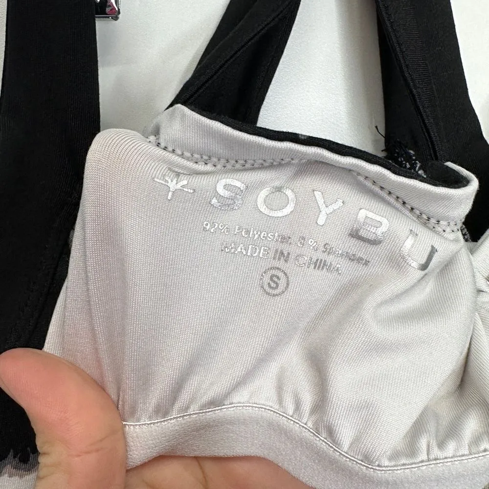 SOYBU Womens Striped Jersey Shelf Bra Sheath Dress Black White Size Small - Image 4