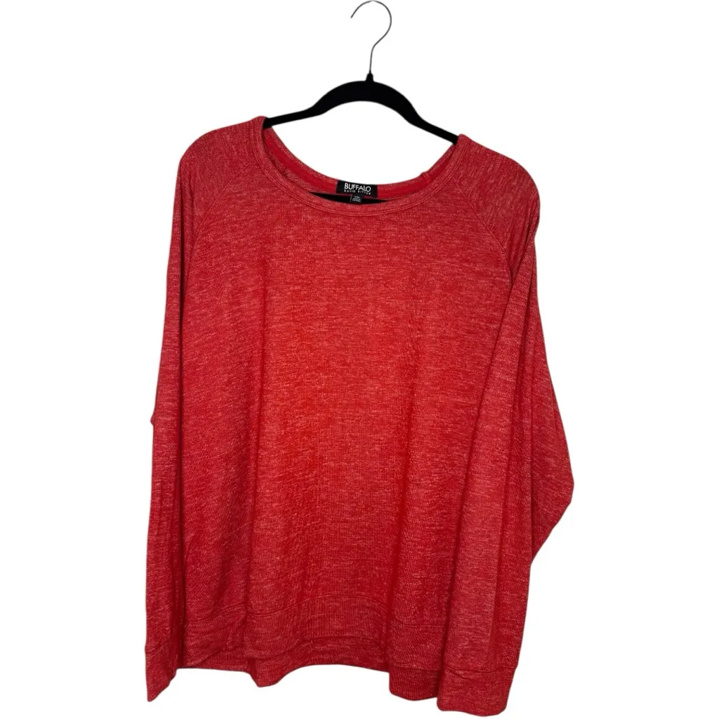 Buffalo David Bitton long sleeve slub knit top organic heather red -xxl - Image 4
