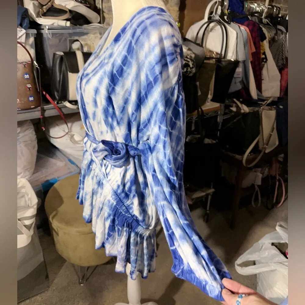 LAUREN RALPH LAUREN long sleeve super soft and stretchy blue top trumpet bottom White Size 2X - Image 2