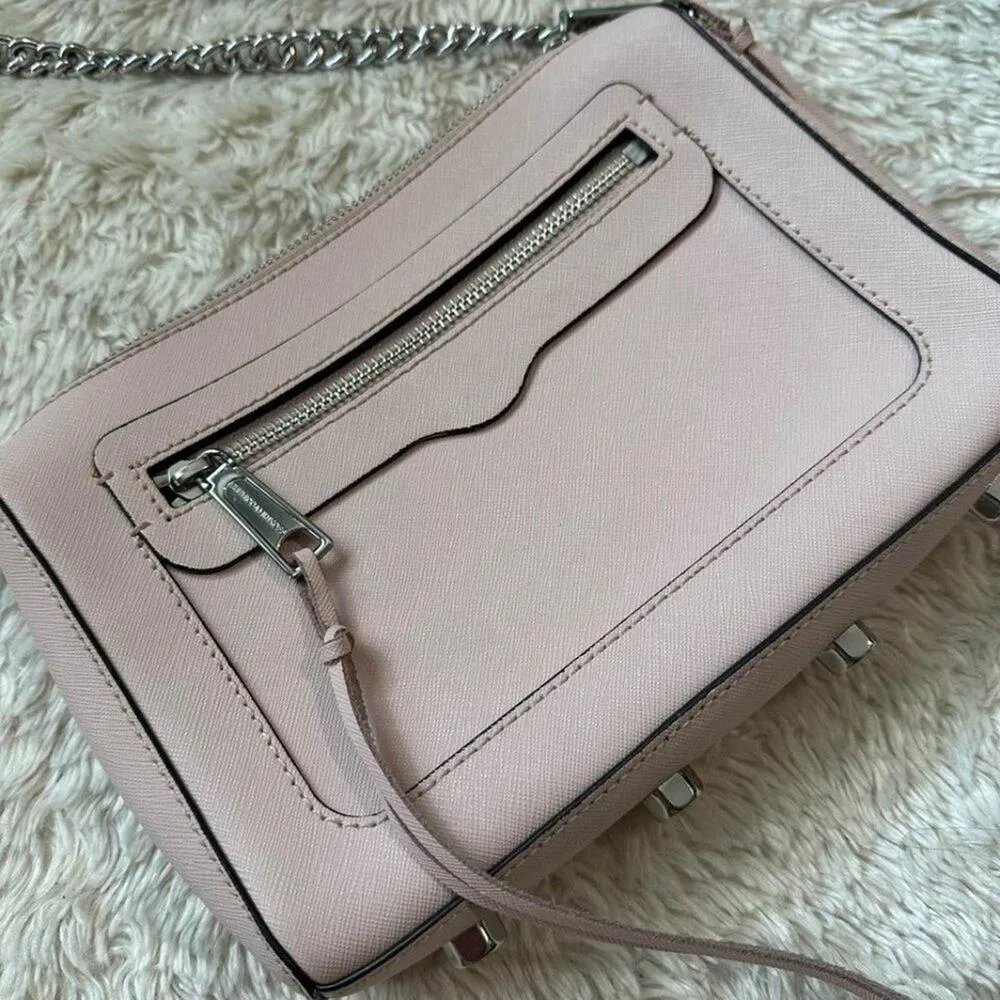 Rebecca Minkoff Avery Mini Crossbody Bag Vintage Pink Silver Hardware Purse - Image 2