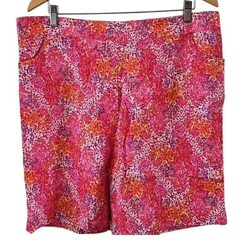 Isaac Mizrahi Live! Regular Printed Linen Bermuda Shorts 18W - Image 2