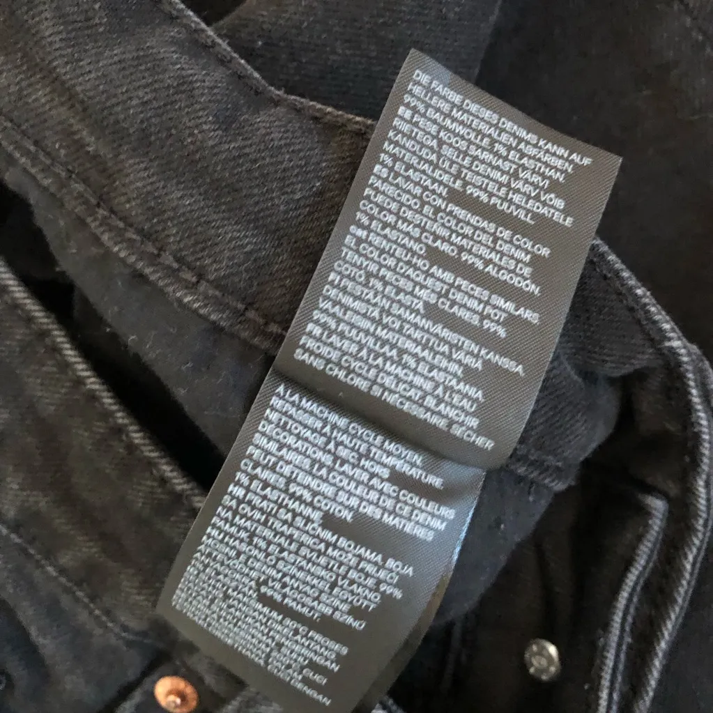 H&M Black Straight Leg Jeans High Rise size 12 - Image 5