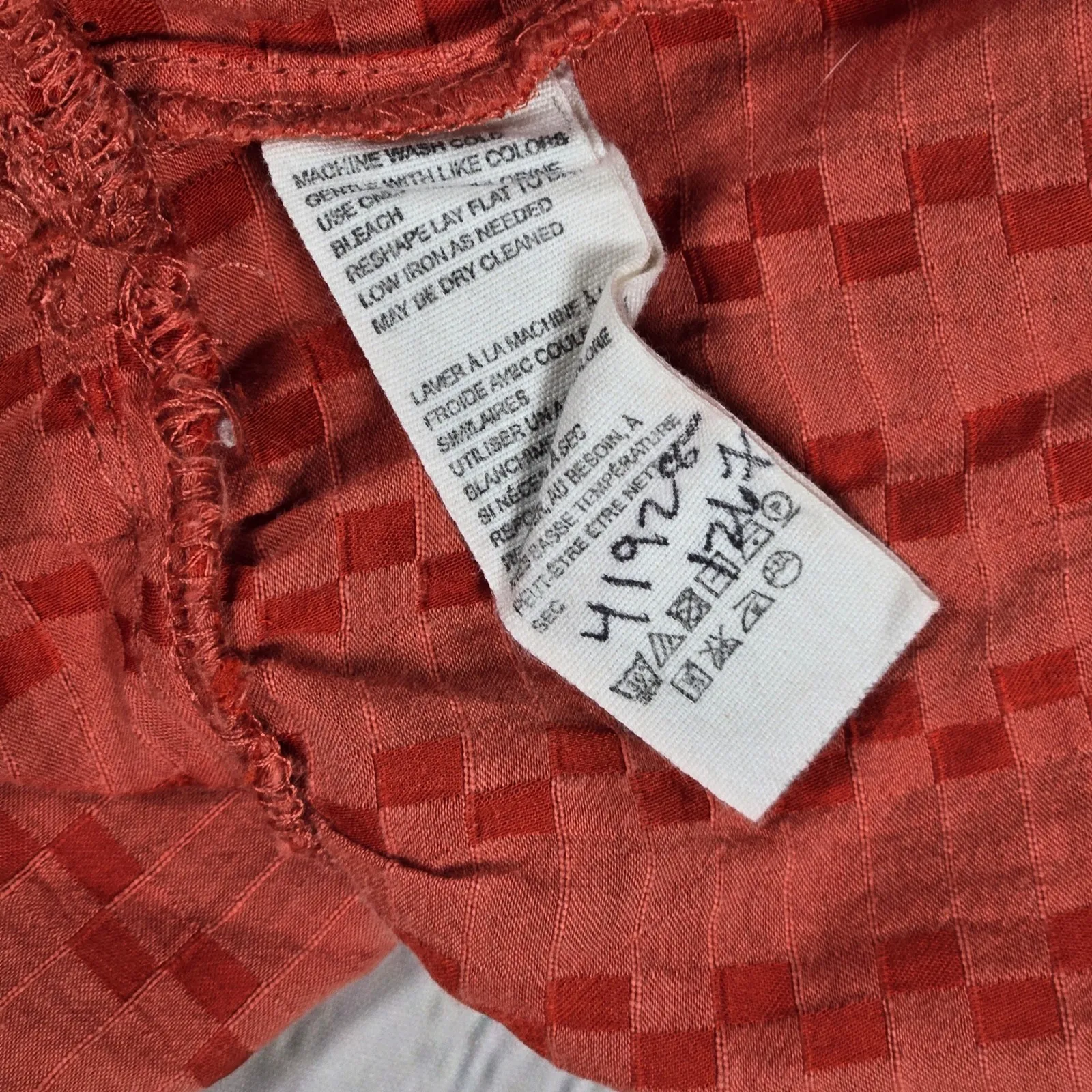 Free People Elisa‎ Tunic Tank Top XS Coral Orange Lace Trim Halter Sleeveless - Image 7