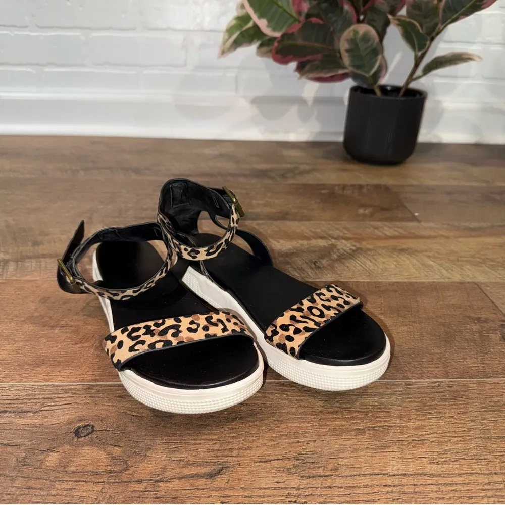 Mia Leopard Print Ankle Strap Women's Sandals - Image 10