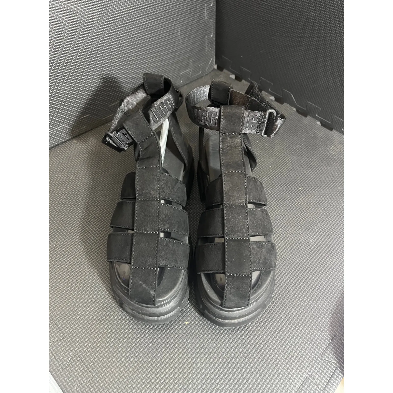 UGG ASHTON STRAPPY BLACK PLATFORM GLADIATOR SANDALS WOMENS SIZE 10 - Image 2