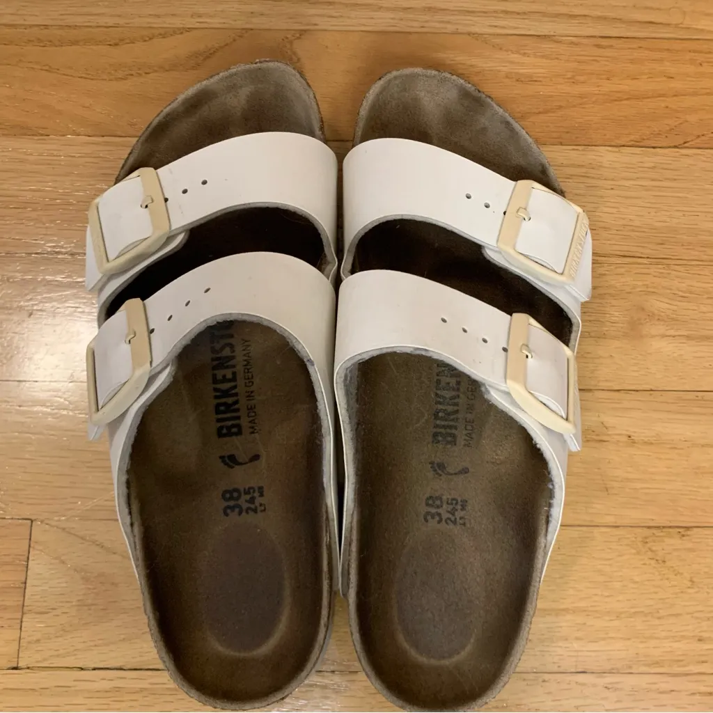 Birkenstock Arizona Birko-Flor Sandals in Eggshell - Size 38 - Image 5