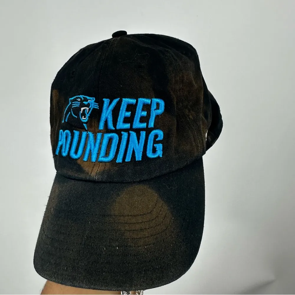 47 NFL Carolina Panthers Custom Bleach Splatter Dad Hat OS - Image 3