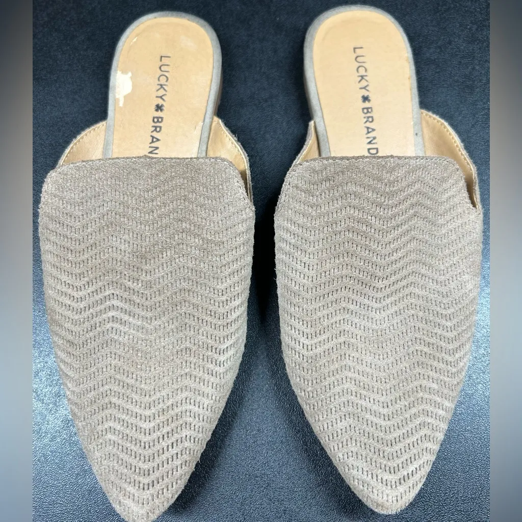 Lucky Brand Women's Size 6.5 Brown Brynnuh Leather Slip On Mules Flats - Image 3