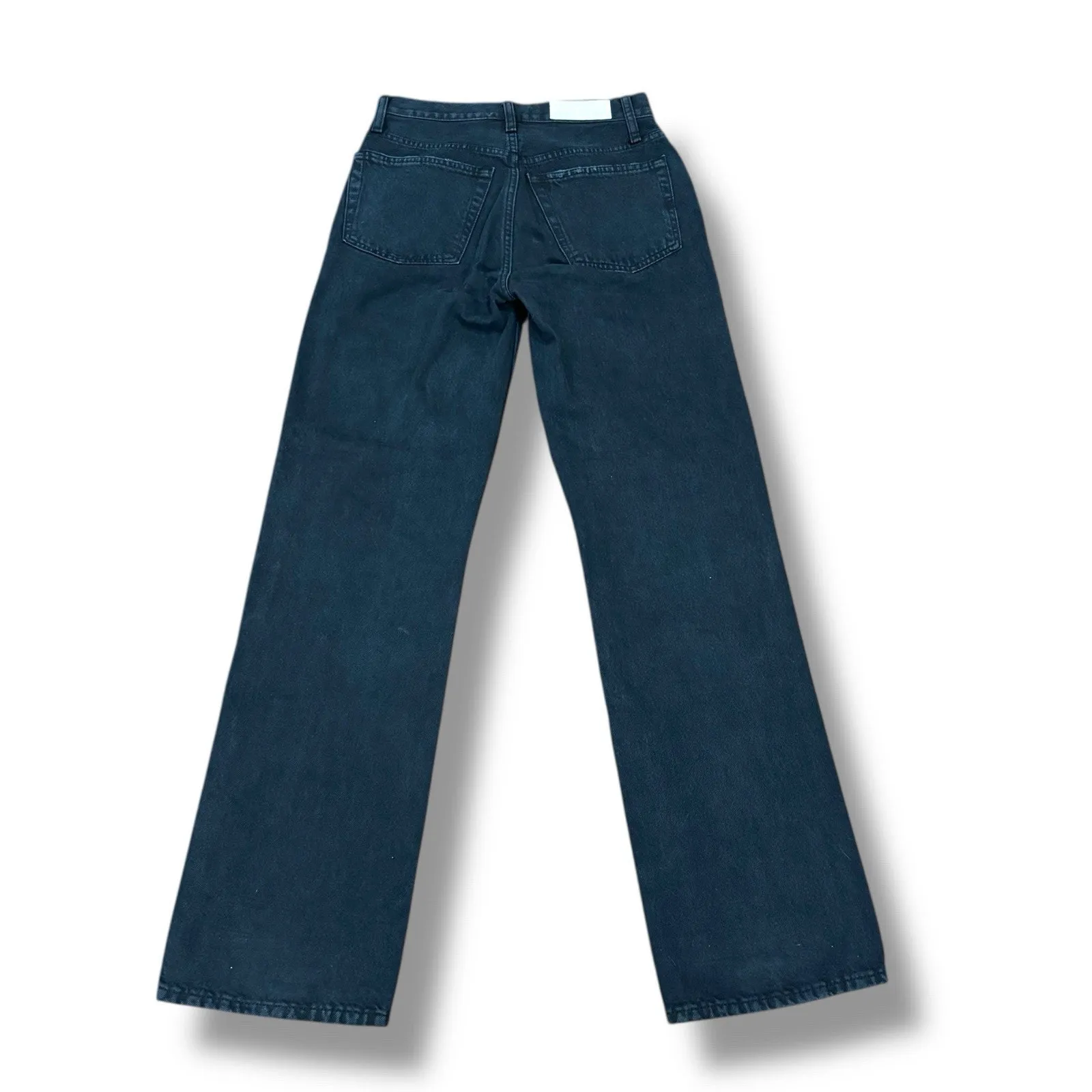 RE/DONE Size 25 Black High-Rise Loose Jeans Button Fly Ripped 184-3WHRL - Image 10