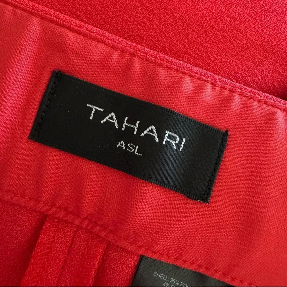 Tahari ASL Women's Wide-Leg Crepe Pants in Red Size 8 - Image 10