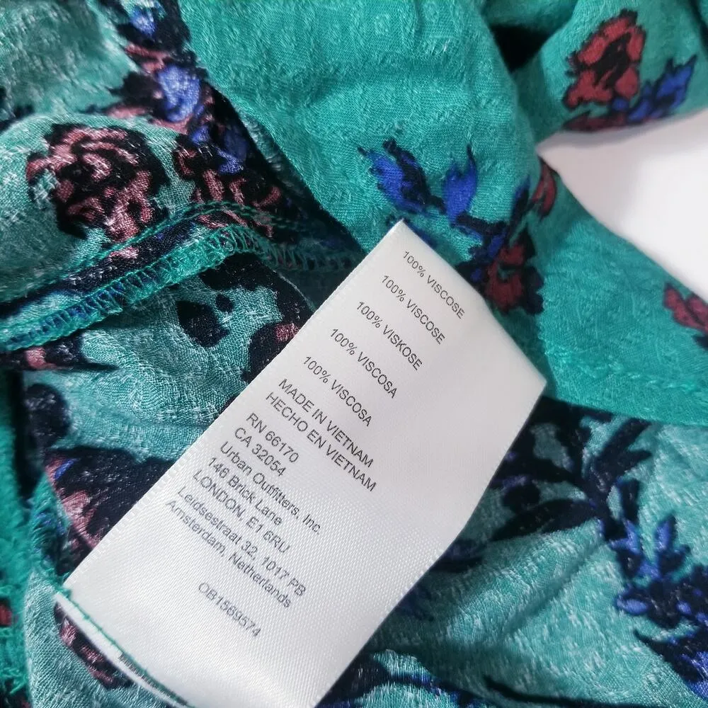 Free People Green Combo Floral Printed Hilary Crop Top Long Sleeves Blouse - Image 11