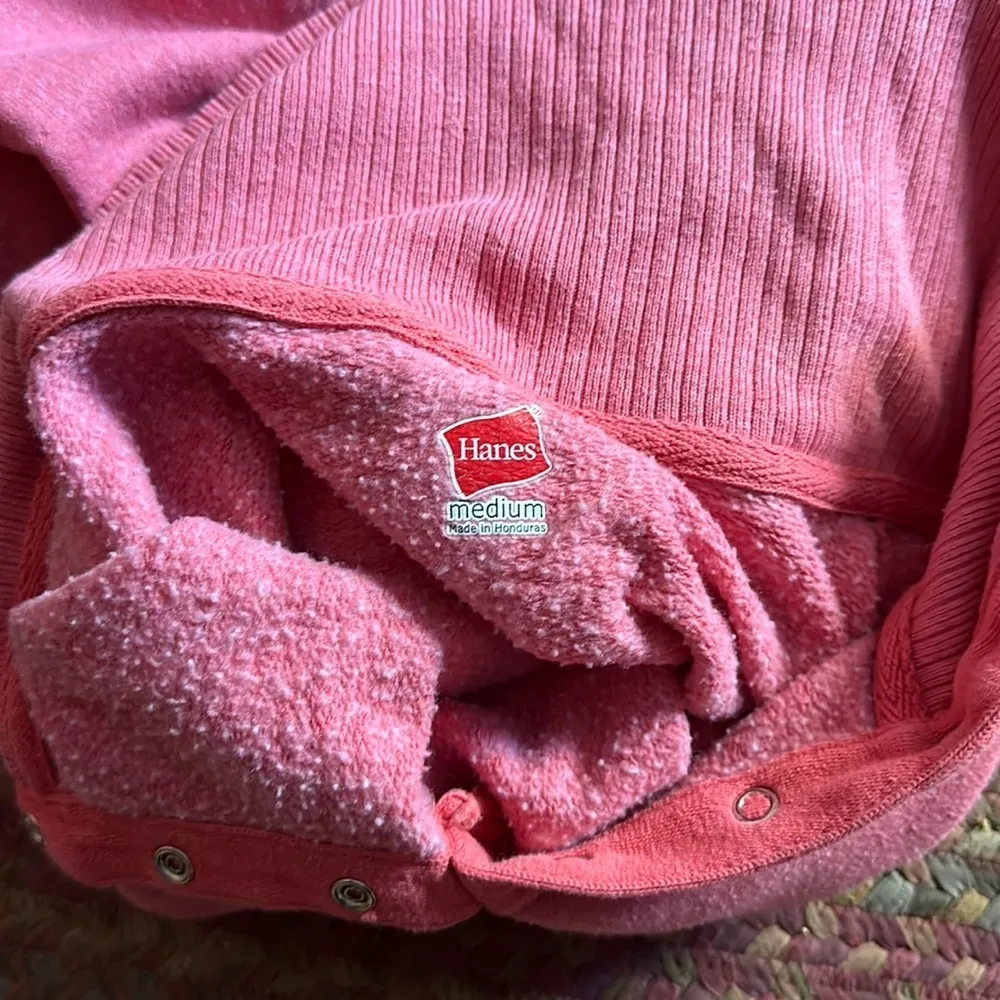 HANES CLASSIC PINKISH RED QUARTER SNAP BUTTON PULLOVER - Image 2
