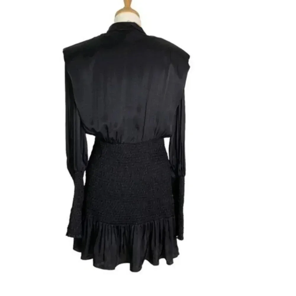 Farm Rio Black Heart Neckline Smocked Detail Mini Dress Size S NWT - Image 7
