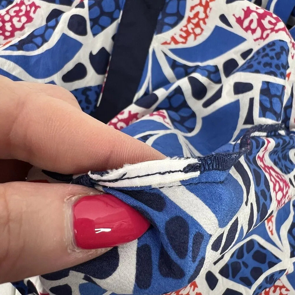 DVF Diane Von Furstenburg Sz 4 Lorelei Two Silk Blouse Button Front Career Work - Image 10