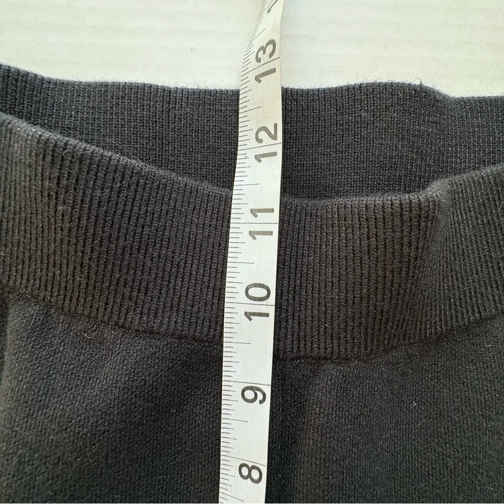 NWT Monrow Supersoft Knit flare Slit Hem Pants small black pull on trousers - Image 15