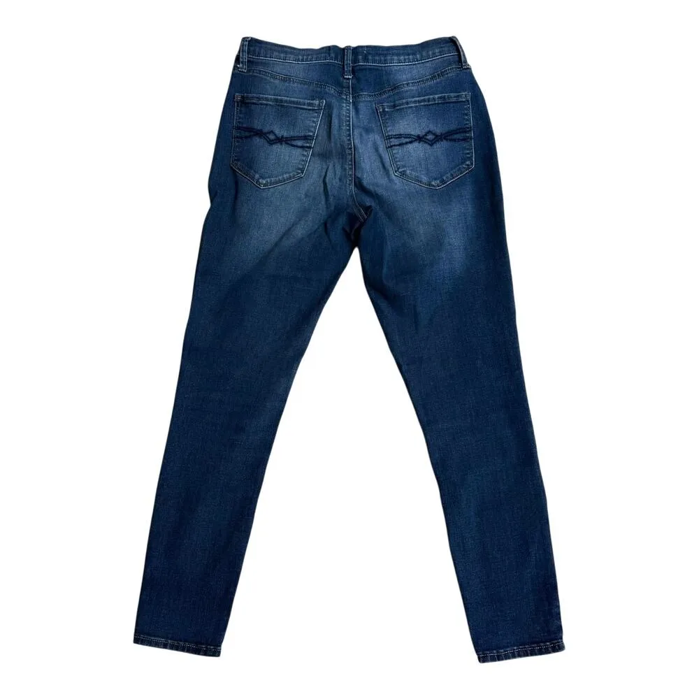 Mudd Skinny Jeans Junior Women Size 9 FLX Stretch Dark Wash Distress Denim Jean - Image 2