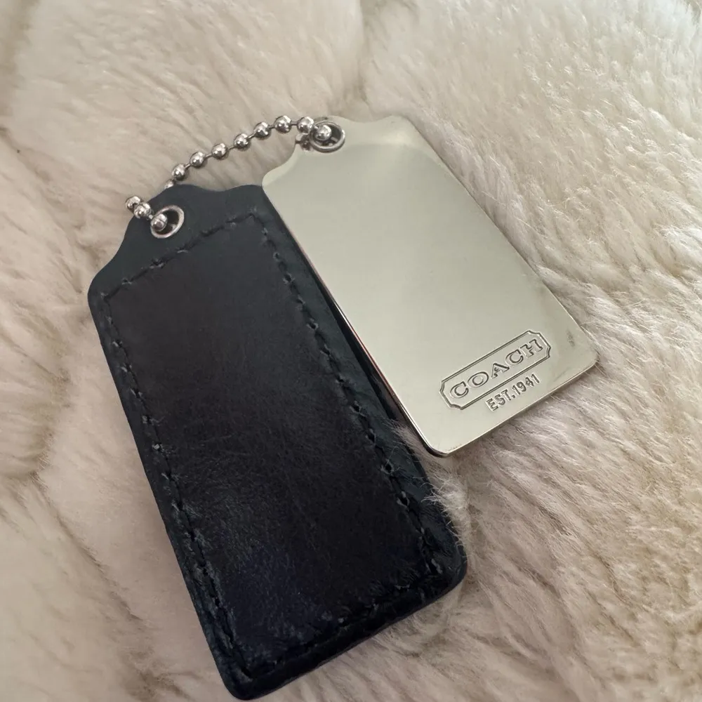 Coach, leather and nickel wagon print key fob bag charm - Image 3