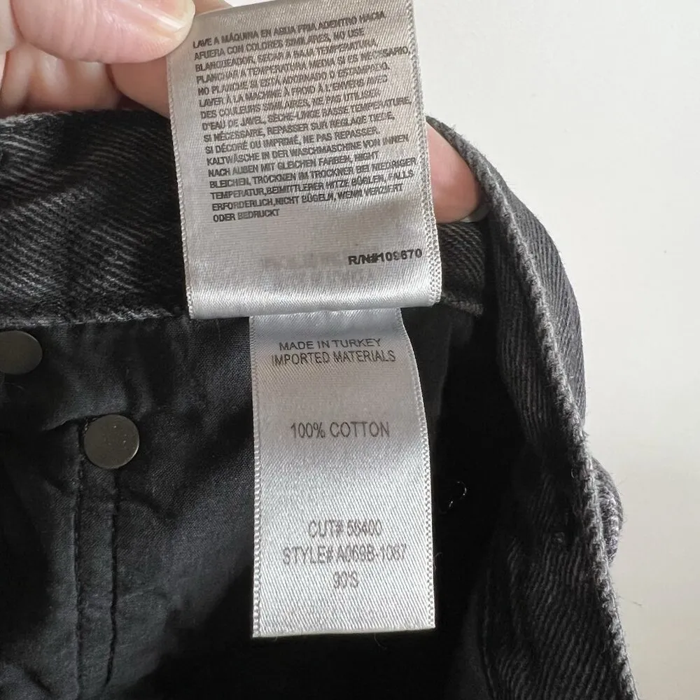 AGOLDE 90s Mid Rise Loose Sz 24 Smokestack Black Women’s Jeans Grunge Distressed - Image 10