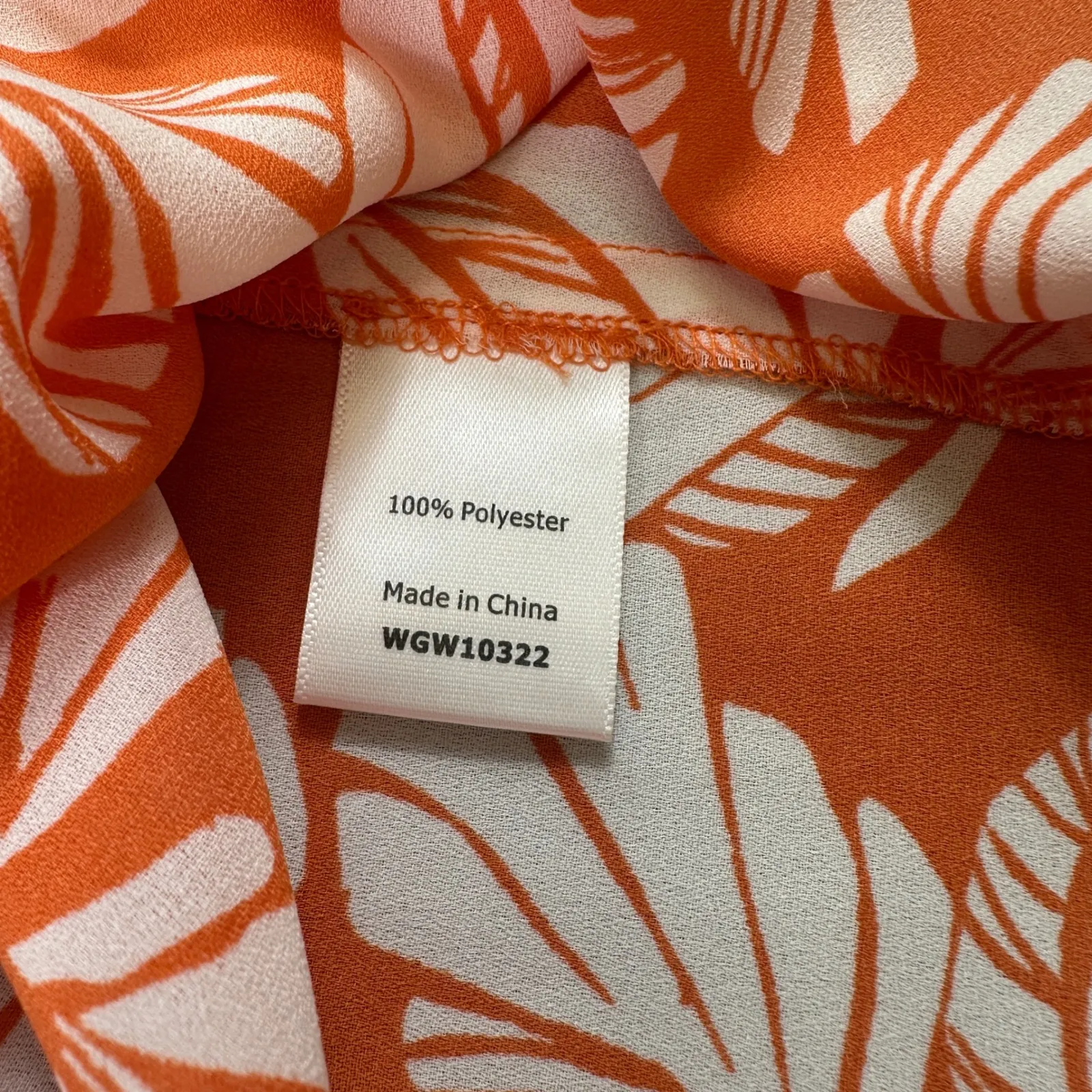 NWT 41 HAWTHORN Top Womens L Orange Sleeveless White Leaf Print Pleated Blouse Size L - Image 7